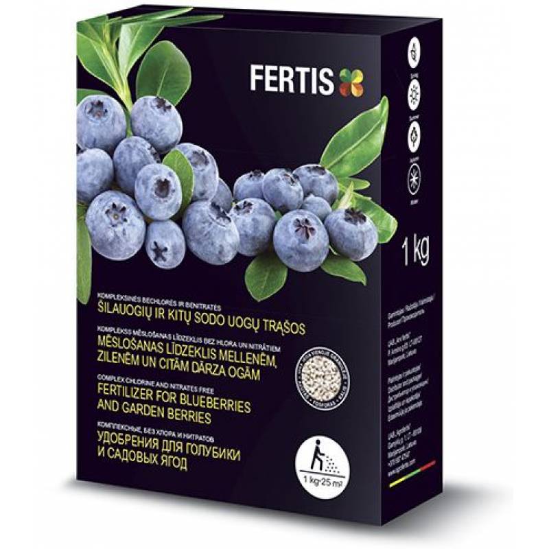 Комплексное минеральное гранулированное удобрение для голубики Fertis (Фертис) 1 кг NPK 12.8.16+МЕ