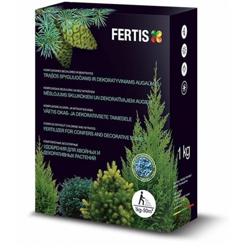 Комплексное минеральное гранулированное удобрение для хвои Fertis (Фертис) 1 кг NPK 12.8.16+МЕ